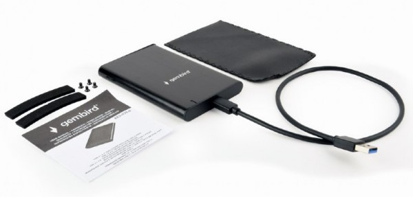 Gembird EE2-U3S-6 crno eksterno kućište za 2,5″ SATA disk, USB-C 5 Gb/s