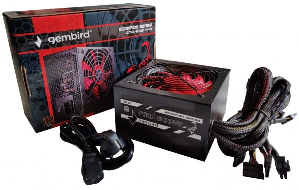 Gembird GMB-600-PRO Scorpion ATX napajanje 600 W, 80 PLUS Bronze