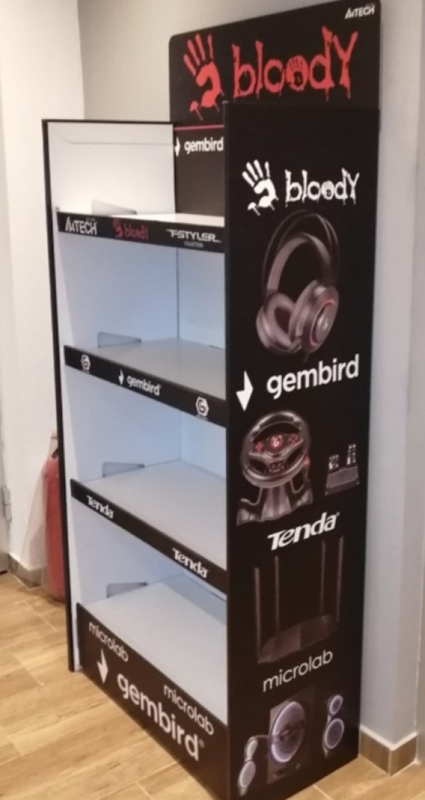 Gembird kartonska reklamna polica 80 × 40 cm, visina 160/180 cm