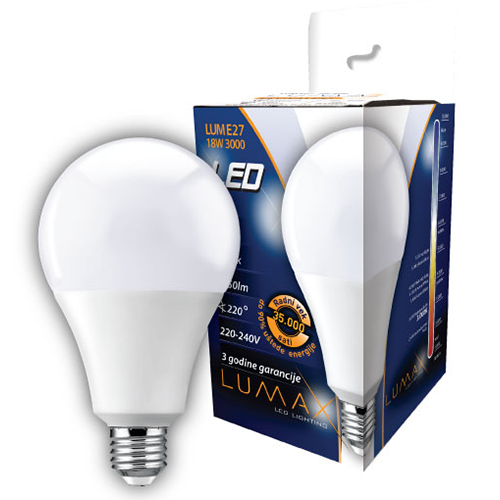 Lumax LUME27-18W LED sijalica E27, 3000K, 1750 lm