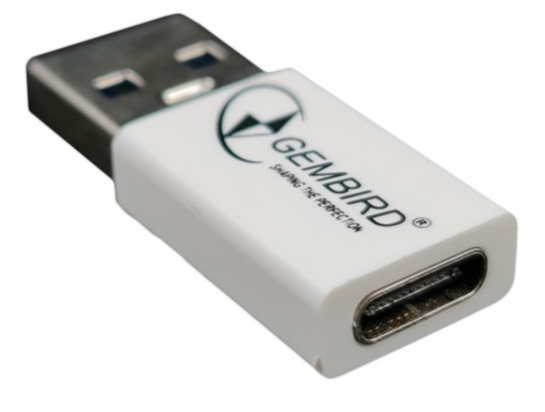 Gembird USB-A na USB-C adapter 10 cm, beli (A-USB3-AMCF-01)