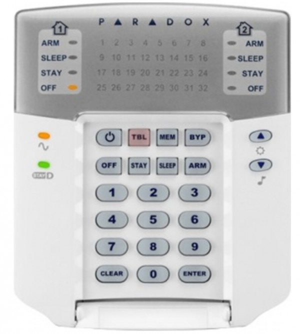 Paradox K32+ LED tastatura za alarmni sistem, 32 zone