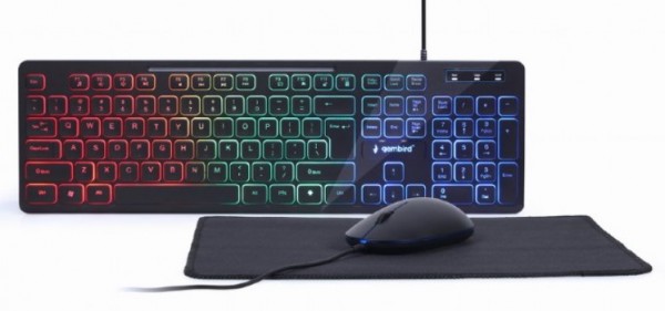 Gembird KBS-UML-01 set tastature sa višebojnim osvetljenjem, miša i podloge