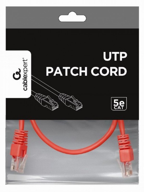 Gembird Cablexpert PP12-0.25M/R crveni CAT5e UTP mrežni kabl, 0,25 m