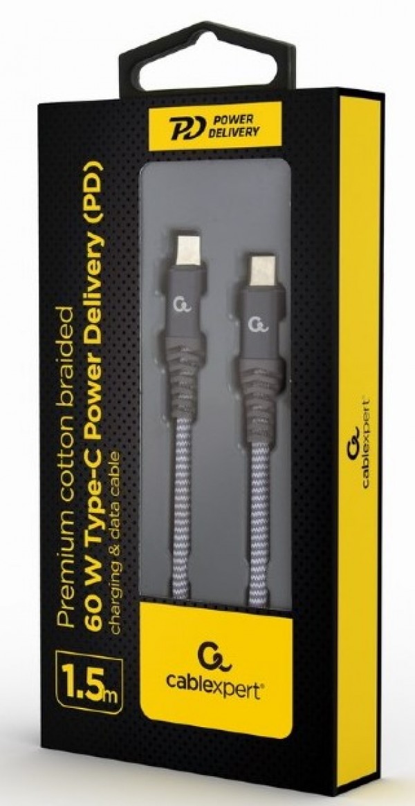 Gembird CC-USB2B-CMCM60-1.5M USB-C kabl 1,5 m, 60 W PD