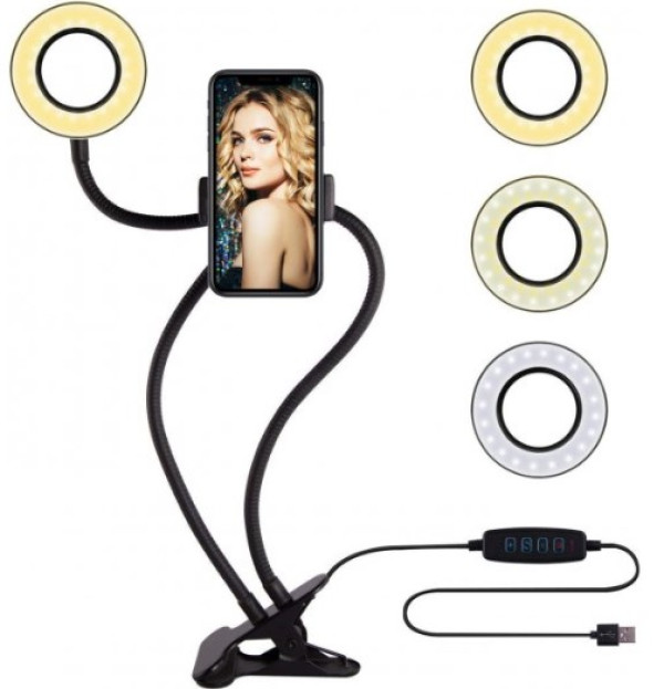 Gembird LED-RING4-PH-01 LED selfi prsten 3,5″ sa držačem telefona
