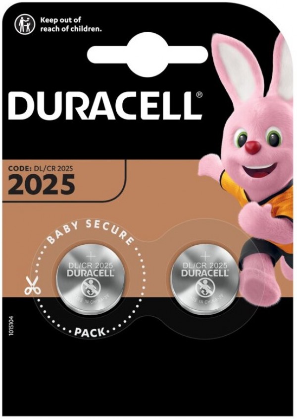 Duracell CR2025 litijumske dugmaste baterije 3 V, pakovanje 2 komada