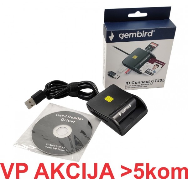 Gembird CRDR-CT405 USB čitač pametnih i memorijskih kartica