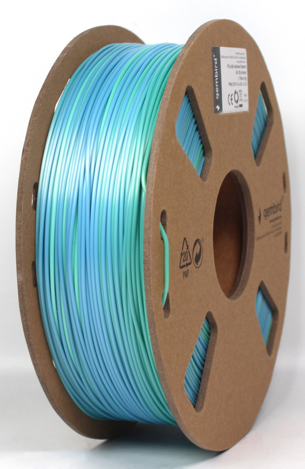 Gembird Silk Rainbow PLA filament, plavo-zeleni, 1,75 mm, 1 kg