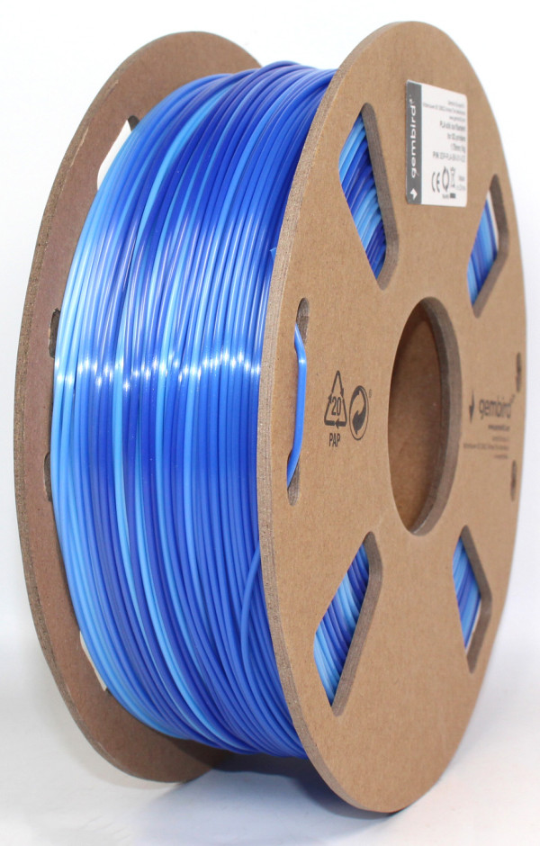 Gembird 3DP-PLA-SK-01-ICE Silk PLA filament ledenoplavi i tamnoplavi, 1 kg