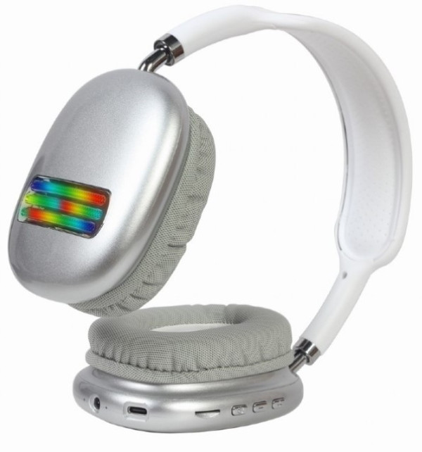 Gembird BHP-LED-02-W bele bežične stereo slušalice sa mikrofonom