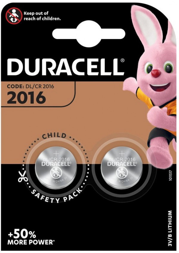 Duracell CR2016 litijumske dugmaste baterije 3 V, pakovanje 2 komada