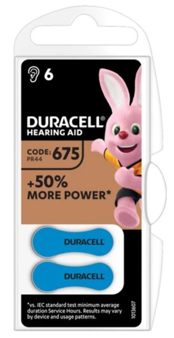 Duracell 675 PR44 cink-vazduh baterije za slušni aparat, 6 komada