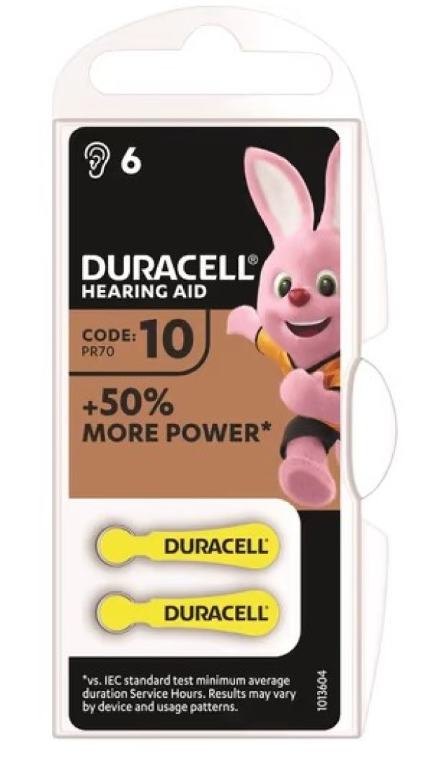 Duracell EasyTab 10 PR70 cink-vazduh baterije za slušni aparat, 6 komada