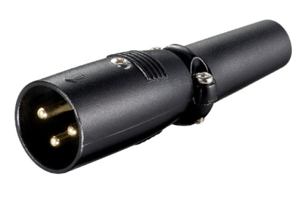 Crni muški XLR utikač S23/BK za audio kabl