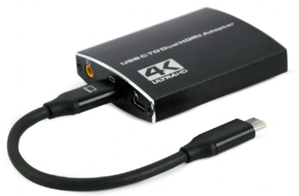 Gembird A-CM-HDMIF2-01 USB-C na 2×HDMI adapter, 15 cm