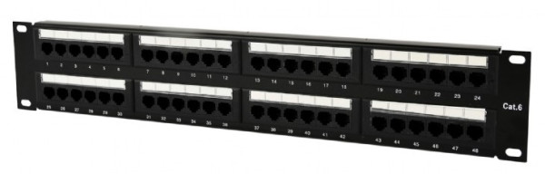 Gembird Cablexpert NPP-C648CM-001 patch panel Cat 6, 48 portova, 19 inča