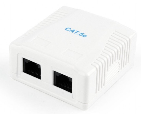Gembird NCAC-2U5E-01 CAT5e UTP kutija sa 2 RJ45 porta za površinsku montažu