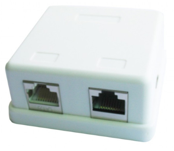 Gembird NCAC-HS-SMB2 nadgradna CAT5e poluoklopljena mrežna kutija sa 2 RJ-45 porta