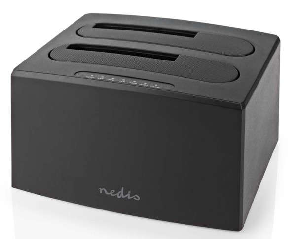 Nedis HDDUDB3210BK dual bay SATA docking stanica sa offline kloniranjem