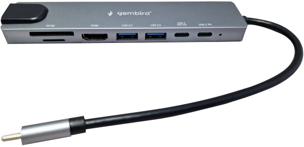 Gembird A-CM-COMBO8-05 USB-C hub 8-u-1 sa HDMI 4K