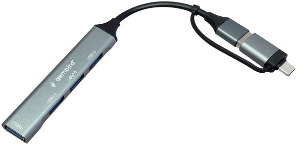 Gembird UHB-U3P4-06 USB hub sa 4 porta, USB-A i USB-C