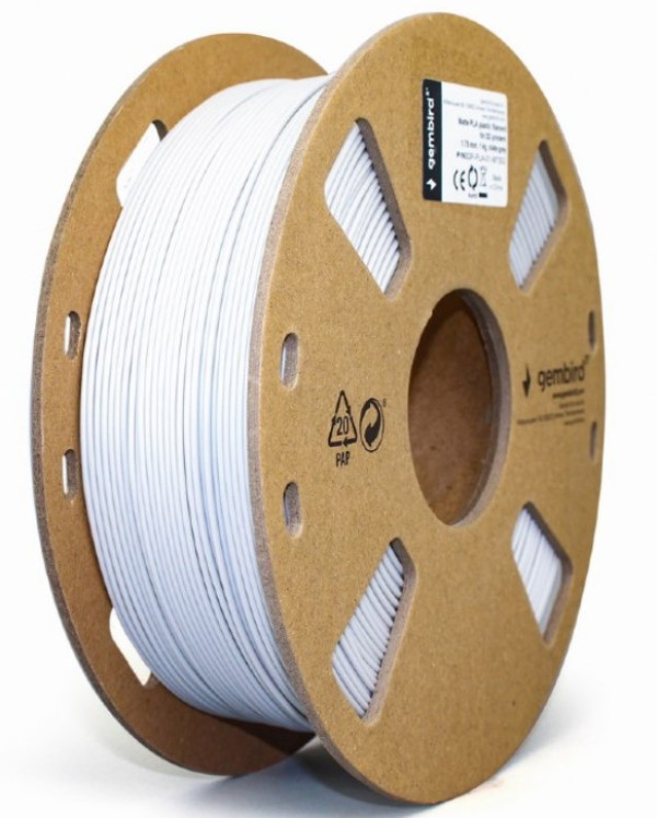 Gembird 3DP-PLA-01-MTSG mat PLA filament 1,75 mm, sivo, 1 kg