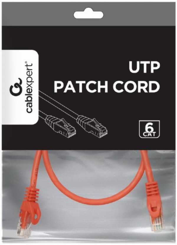 Gembird PP6U-0.5M/R Cat 6 UTP mrežni kabl, crveni, 0,5 m