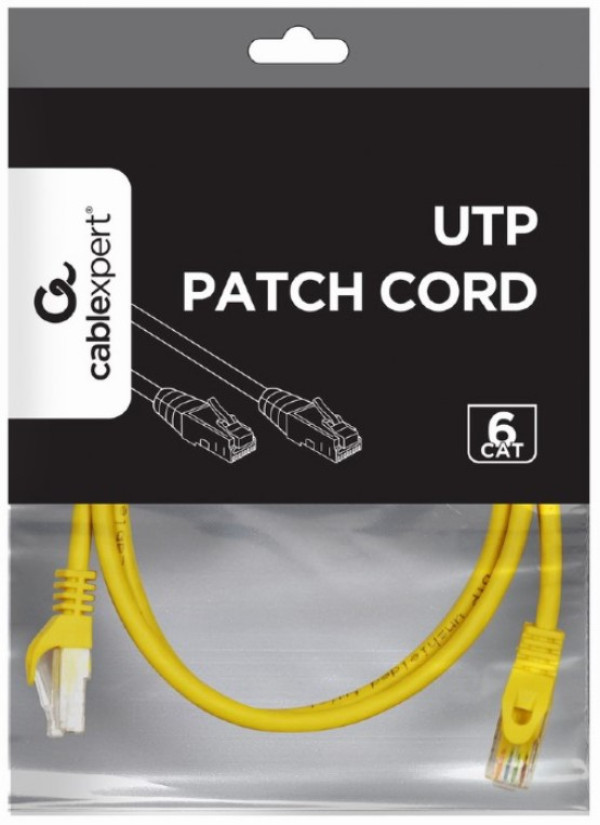 Gembird PP6U-0.5M/Y Cat 6 UTP mrežni kabl, žuti, 0,5 m