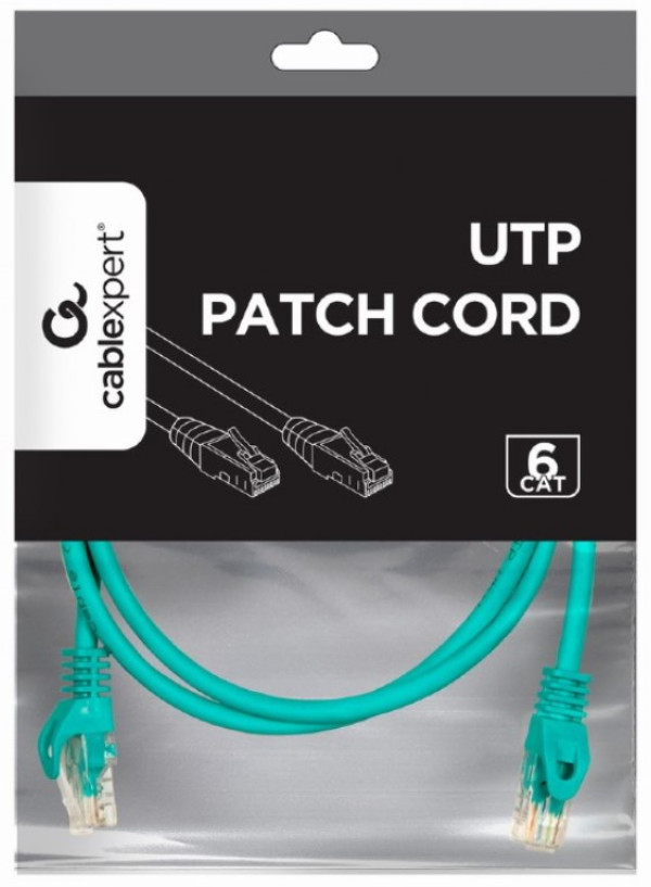 Gembird PP6U-1M/G Cat 6 UTP mrežni kabl, zeleni, 1 m