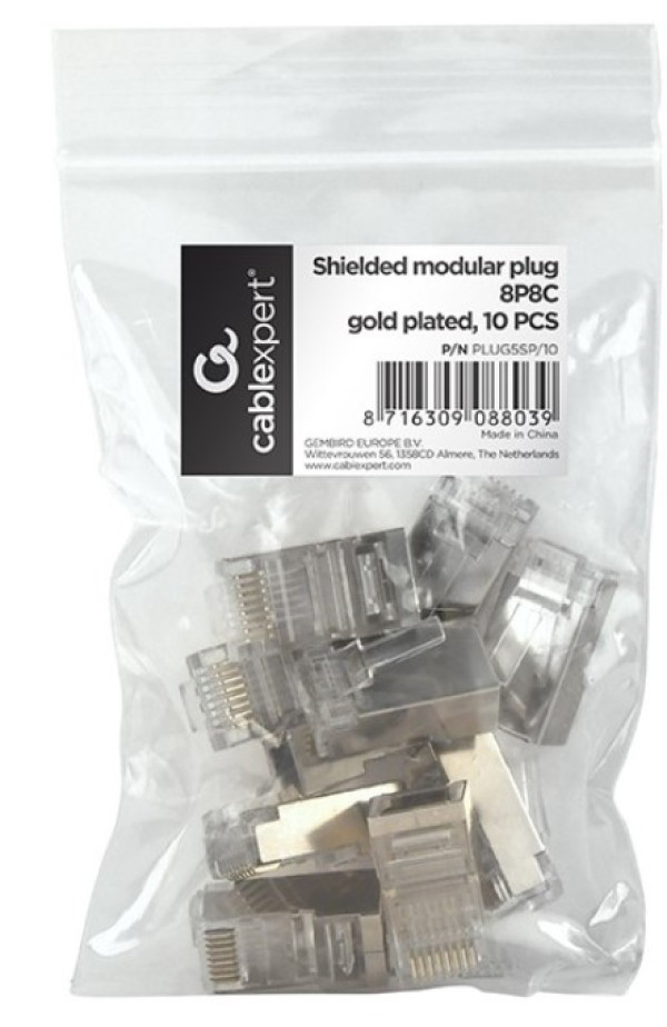 Gembird PLUG5SP/10 oklopljeni RJ45 konektori, 10 kom