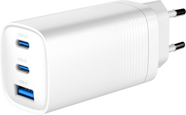 Gembird TA-UC-PDQC65-01-W GaN punjač 65 W, 3 porta, beli