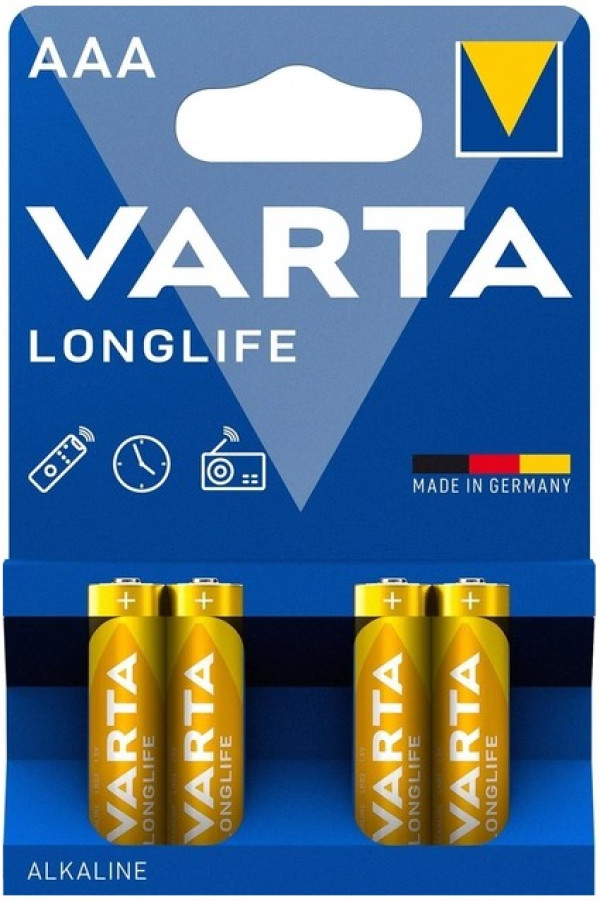 VARTA Longlife 4103 AAA LR03 1,5 V alkalne baterije, 4 kom