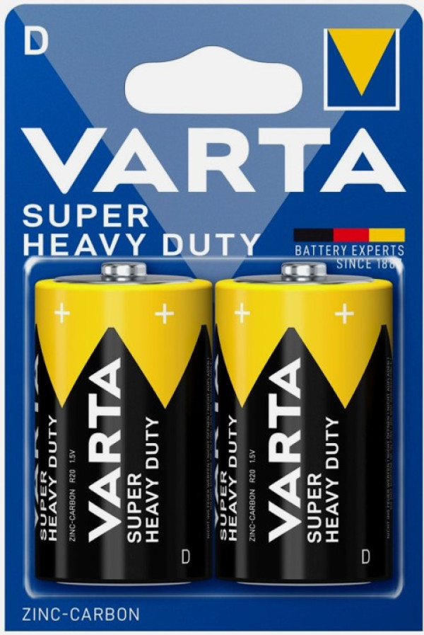VARTA SUPERLIFE D 1,5 V R20/R20P cink-karbon baterije – 2 kom