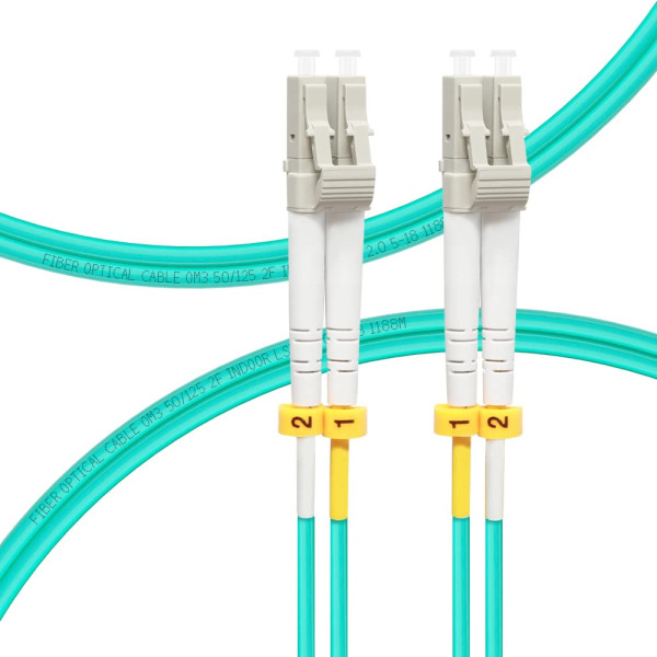Gembird OM3 LC/UPC–LC/UPC duplex optički patch kabl 1 m, Aqua