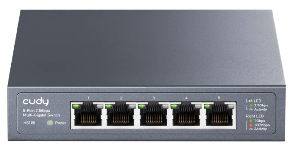 Cudy HS105 5-portni 2.5G unmanaged metalni switch za NAS