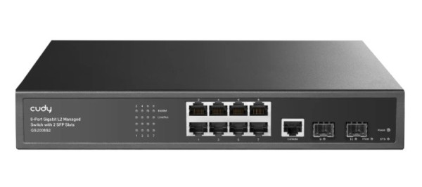 Cudy GS2008S2 8-portni Gigabitni L2 upravljivi switch sa 2 SFP