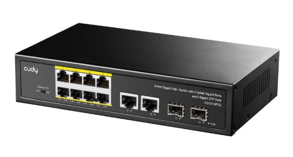 Cudy GS1010PS2 1.0 PoE+ svič 8×GbE, 2×SFP, 120 W