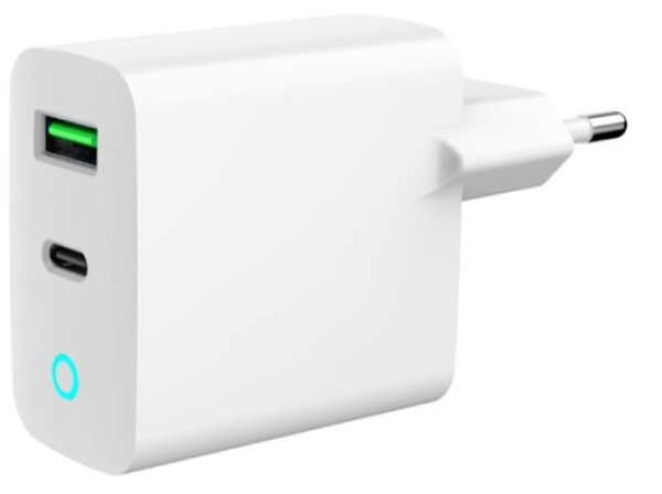 Gembird TA-UC-PDQC20L-W-01 USB punjač 20W, 2 porta USB-A + USB-C