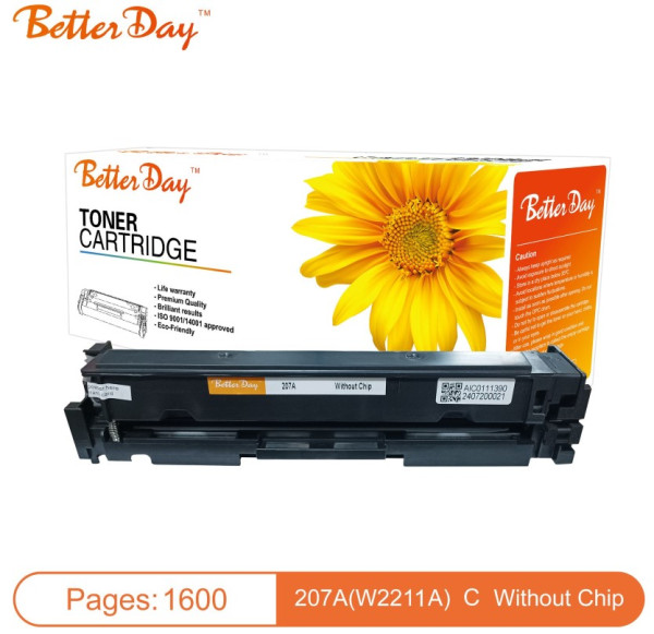 Toner BetterDay 207A (W2211A) Cyan, 1.600 strana, bez čipa