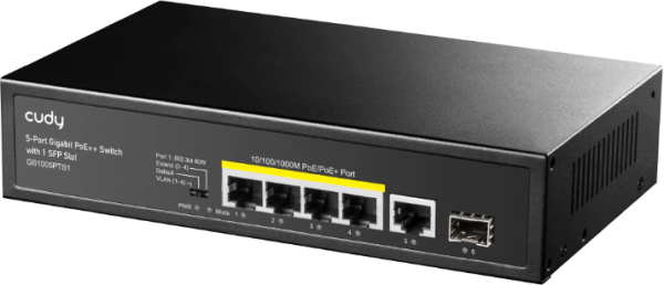 Cudy GS1005PTS1 1.0 5-port Gigabit PoE+ switch sa 1 SFP slotom