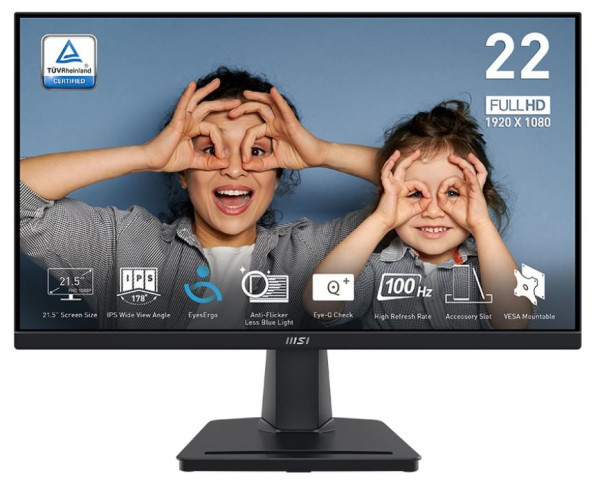 MSI PRO MP225 21,5" IPS FHD monitor 100 Hz, 1 ms
