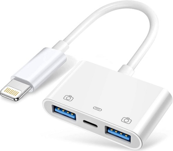 Kettz Lightning OTG adapter 3u1, 2x USB-A + USB-C, 11-354