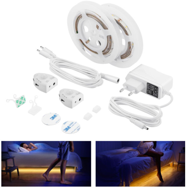 PROSTO LKR-2X30/WW LED traka za krevet sa senzorom 2×1,2 m, 8 W
