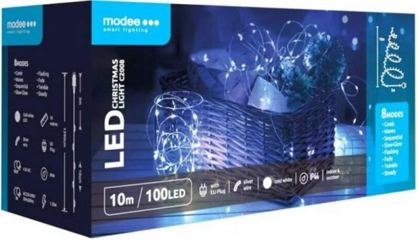 MODEE ML-C2008 LED lampice za jelku 10 m, 100 LED, dnevno svetlo