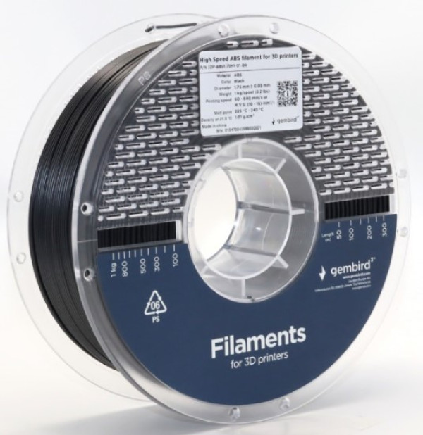 Gembird 3DP-ABS1.75HY-01-BK High Speed ABS filament 1,75 mm, 1 kg