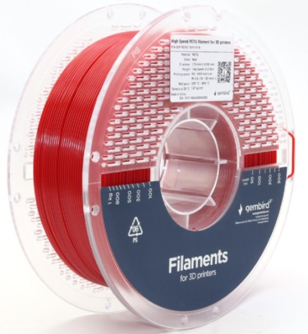 Gembird 3DP-PETG1.75HY-01-R High Speed PETG filament 1,75 mm, 1 kg