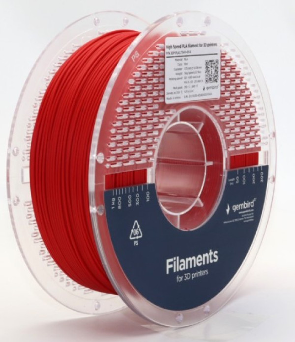 Gembird 3DP-PLA1.75HY-01-R PLA filament, crveni, 1 kg