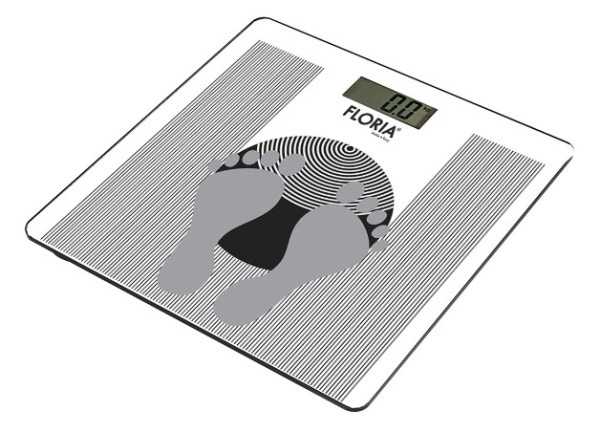 Floria Zilan ZLN7682 digitalna staklena vaga do 150 kg, LCD, siva