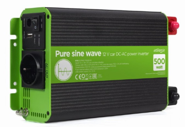 Gembird EG-PWC-PS500-01 čisti sinusni auto inverter 500 W
